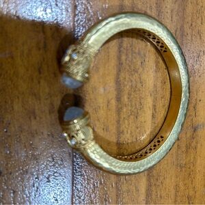 Julie Vos Gold Textured Bracelet with Silver Accents